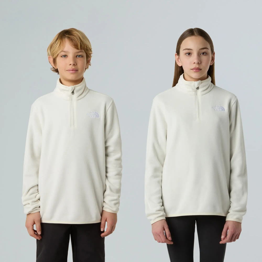 Детская флисовая кофта The North Face Teen Glacier 1/4 Zip бежевая