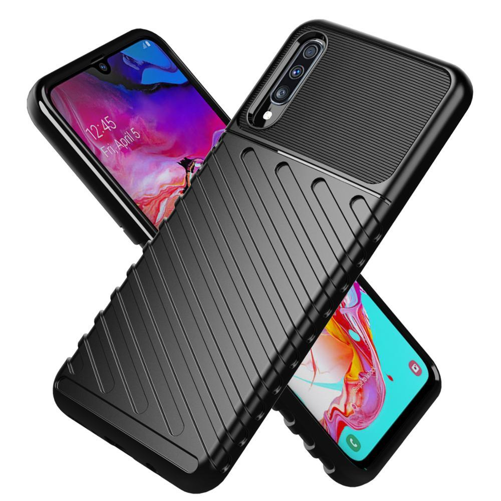 Чехол для Samsung Galaxy A70 (Galaxy A70S) цвет Black (черный), серия Onyx от Caseport