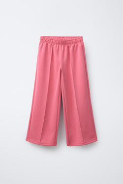 ZARA БРЮКИ WIDE LEG В СПОРТИВНОМ СТИЛЕ, КОРАЛЛОВЫЙ