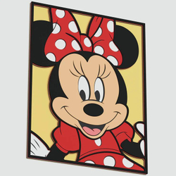 3D Картина по номерам из дерева Минни Маус, 23x30 см