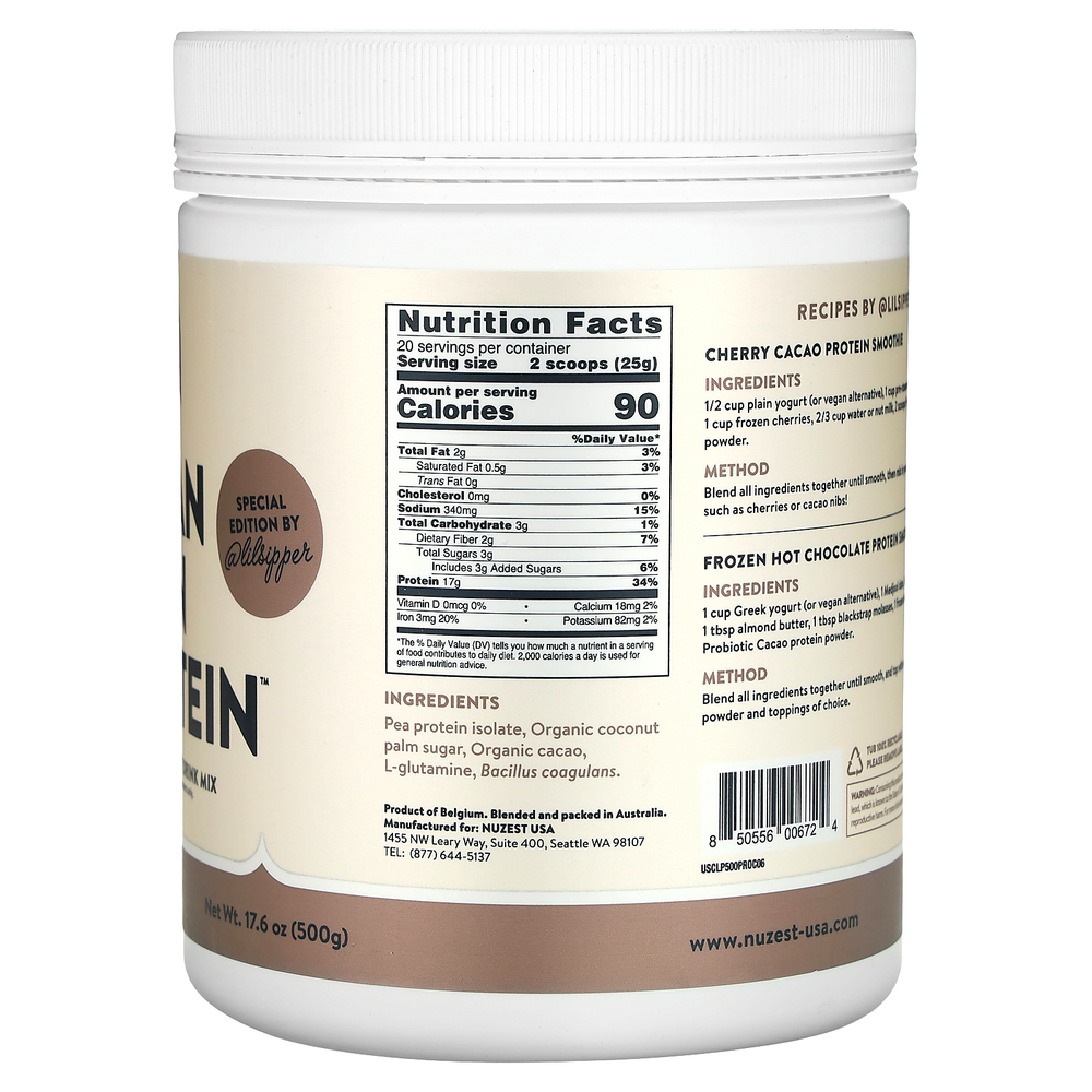 Nuzest, Clean Lean Protein, пробиотик и какао, 500 г (17,6 унции)