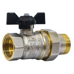 Кран шаровой латунный LD Pride 47.25.В-ГШ.Б Ду 25 Ру 40 вн-американка, (бабочка)