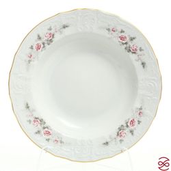Набор тарелок глубоких Bernadotte Серая роза золото 23 см(6 шт)