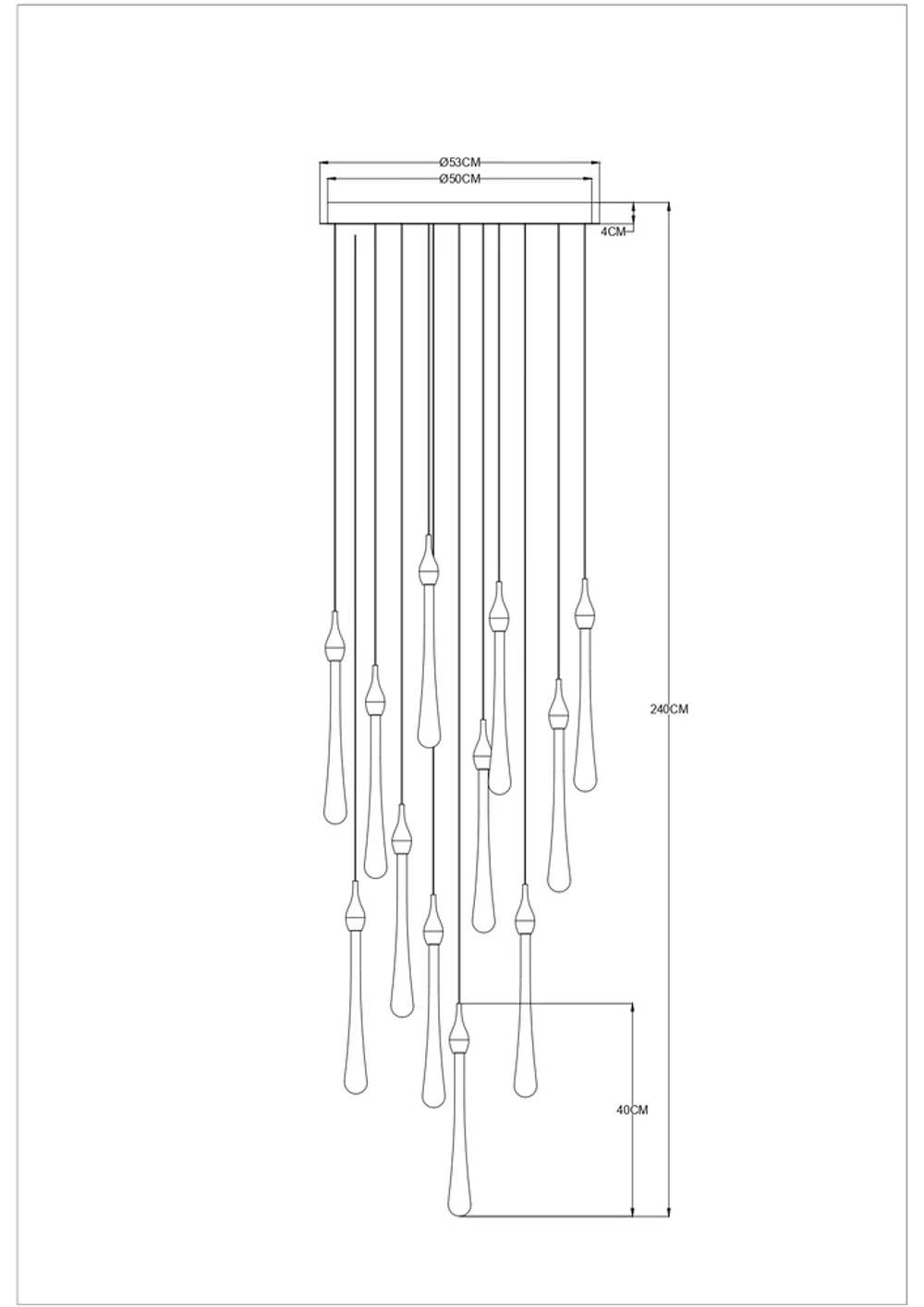 Каскадная люстра Arte Lamp RAINDROP A1803LM-36PB