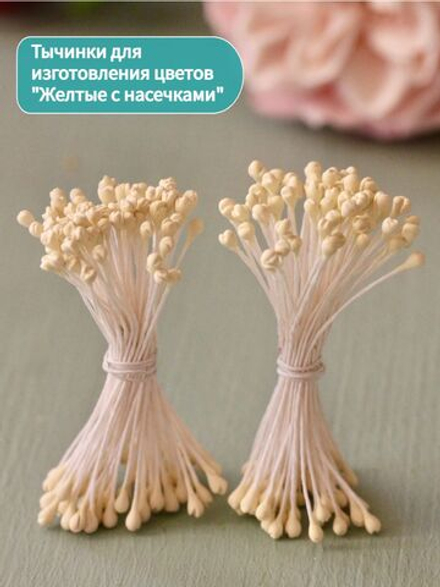 Тычинки светло-желтые круглые с насечками ( 2 пучка)