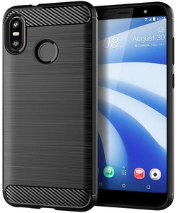 Чехол для HTC U12 Life цвет Black (черный), серия Carbon от Caseport