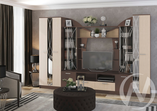 Гостиная "Ольбия" (Ясень шимо темный/Ясень шимо светлый)