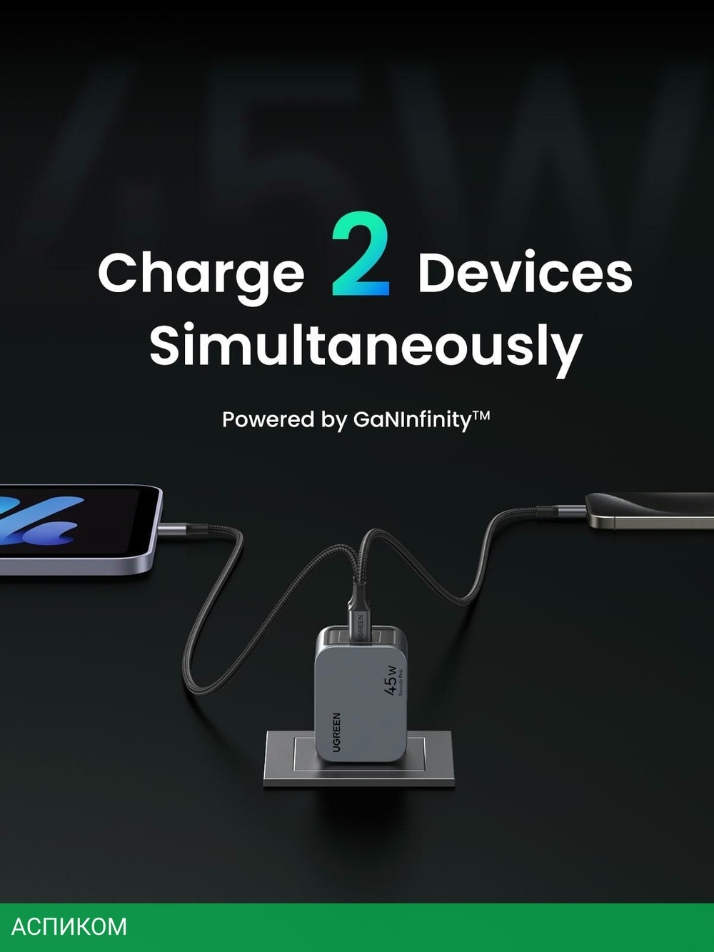 Сетевое зарядное устройство Ugreen X707 Space Gray (35008)