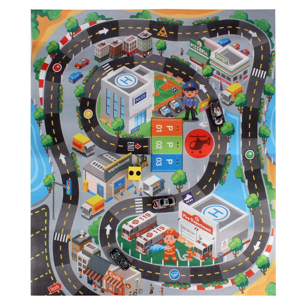 Коврик игровой с машинками, коробка RC333-1