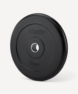 Диск обрезиненный BB-202 d=26 мм, стальная втулка, черный, 5 кг