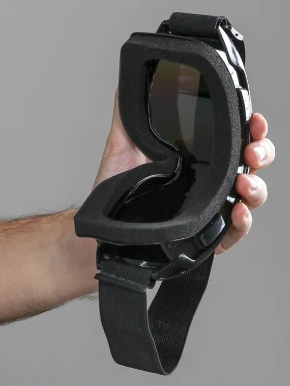 Очки-маска для езды на мототехнике, стекло хамелеон, цвет черный