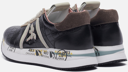 Premiata Conny 5327 черные с коричневым кожаные