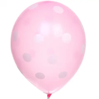 Воздушные шары «Горошек»10шт 12»/25см розовый