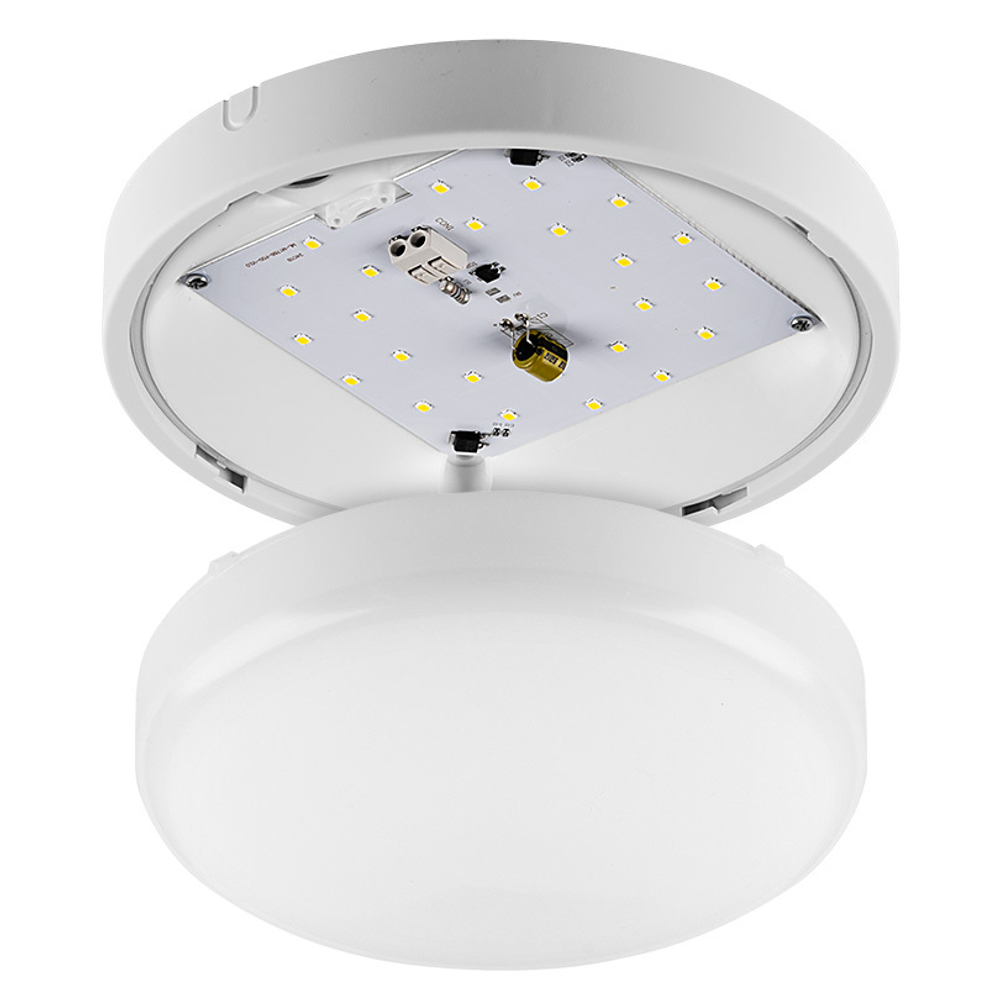 Светодиодный светильник ДПП01-12-001-6К 12Вт круг 6500K IP65 900 Лм 190x48 мм WOLTA