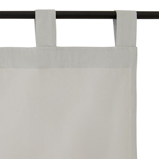 Штора из хлопка с помпонами бежево-серого цвета из коллекции essential, 150х290 см