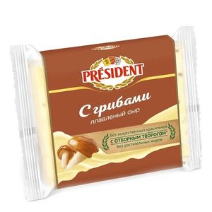 СЫР ПЛАВЛЕННЫЕ ГРИБЫ ЛОМТИКИ 150ГР PRESIDENT