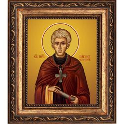 Павел Ксиропотамский преподобный. Икона на холсте.
