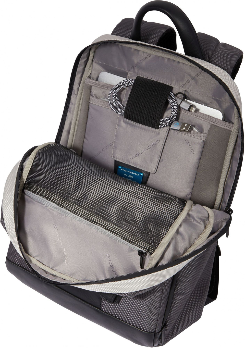 Рюкзак Piquadro Brief2 Special CA3214BR2S/GRN серый/черный нейлон/натур.кожа