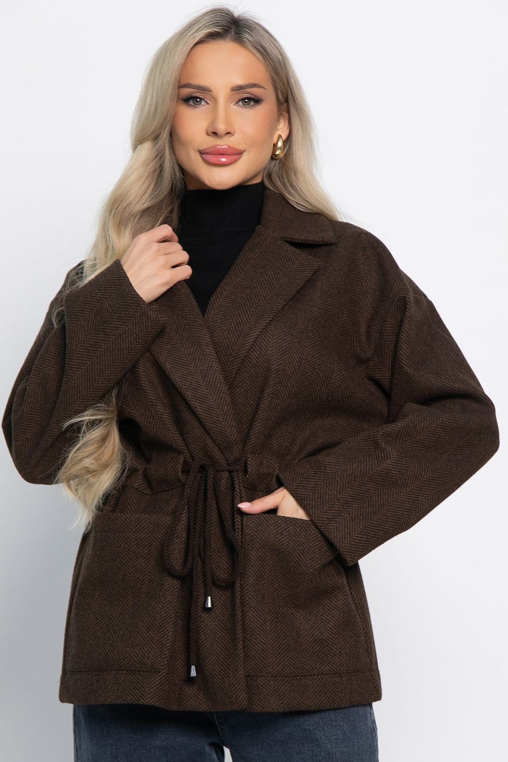 Пальто-пиджак (шоколад) Б15088-7М LT Collection
