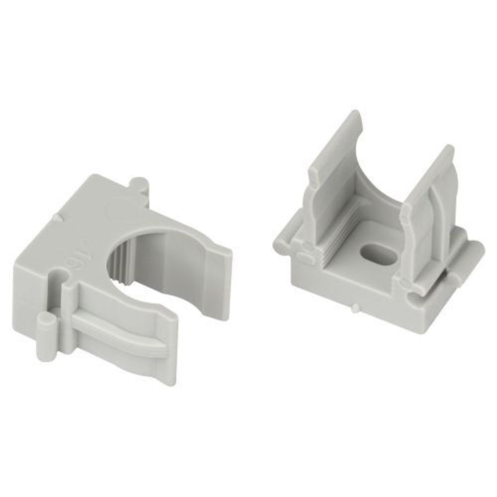 Держатель для труб (клипса) d16мм для прямого монтажа CLIP-16-G-MP сер. (уп.100шт) Эра Б0062103