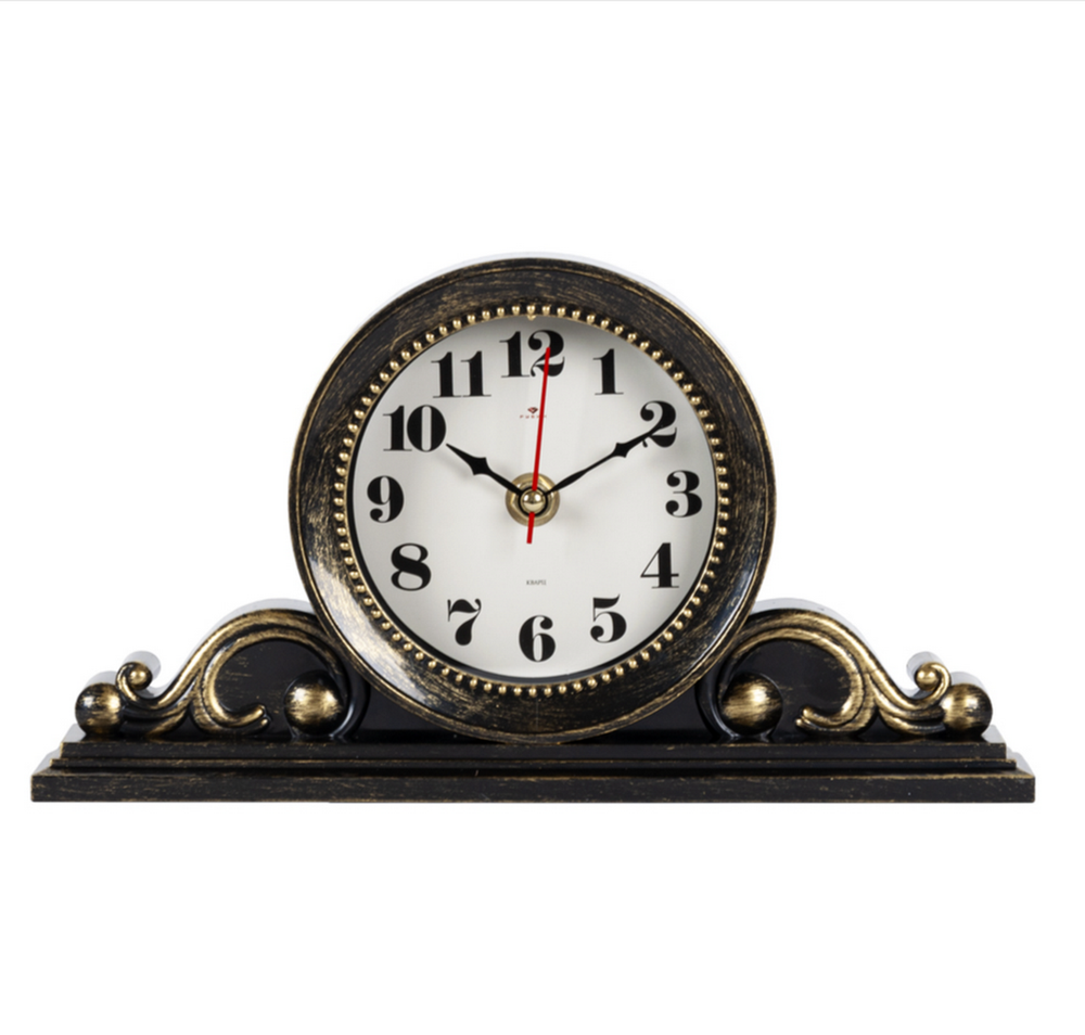 Часы настольные 26х14см. Рубин "Классика" черный с золотом