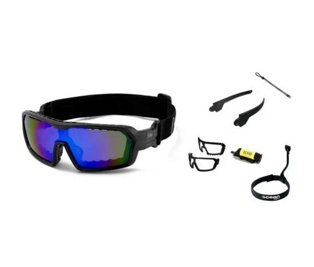 Спортивные очки с диоптриями OCEAN Chameleon Matt Black / Revo Blue Polarized lenses