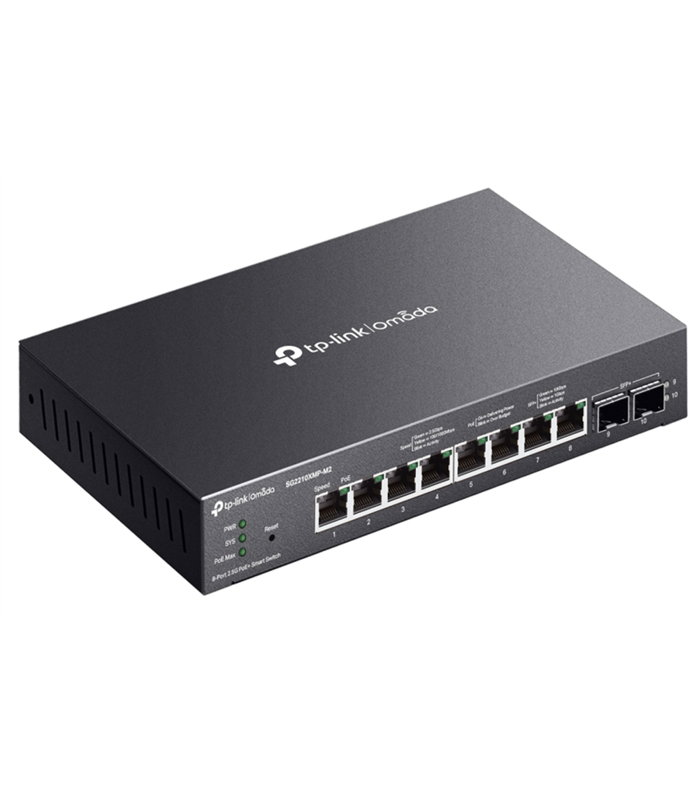 TP-Link SG2210XMP-M2, Коммутатор Smart линейки Omada с 8 портами PoE+ 2,5 Гбит/с и 2 портами SFP+