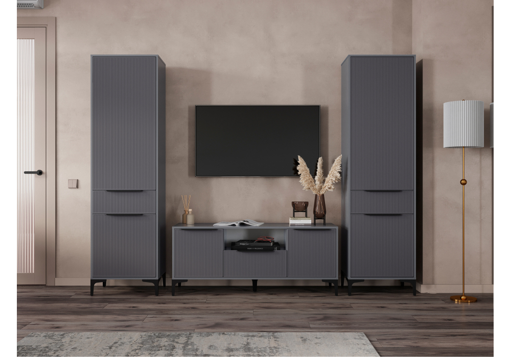 Готовая гостиная Woodville Иадама графит, графит софт  8