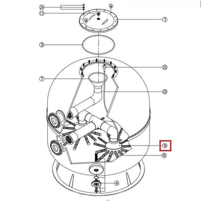 Коллектор фильтра Kripsol Ø 90-110 (RCFI0009.01R)