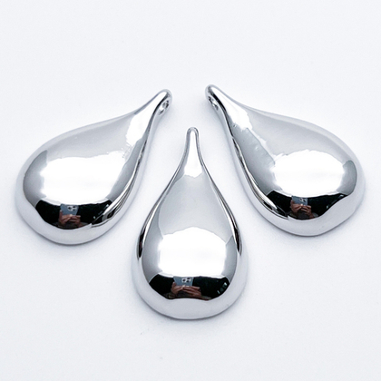 Подвеска Капля, цвет серебро (родий), размер 23*13 мм, цена за 1 шт