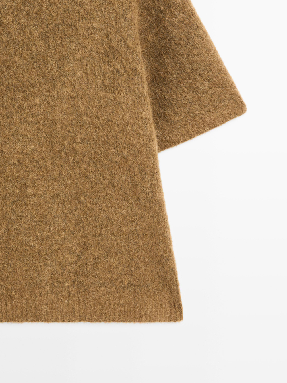 Massimo Dutti Объемный вязаный свитер из альпаки и шерсти, светло-зеленый