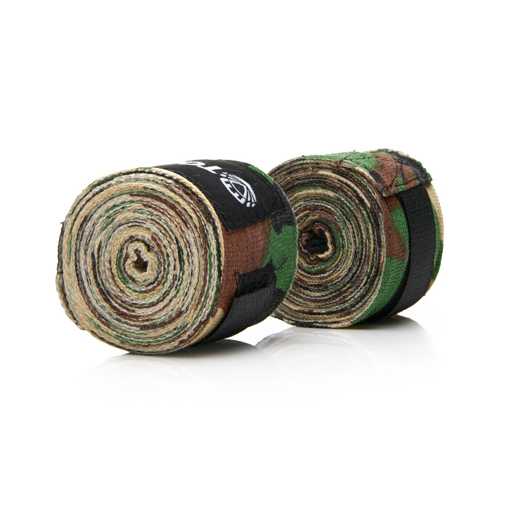 Бинт боксерский эластичный TORRES, PRL62017CA, дл. 3,5 м, шир. 5,5 см, 1 пара, хаки камуфляж