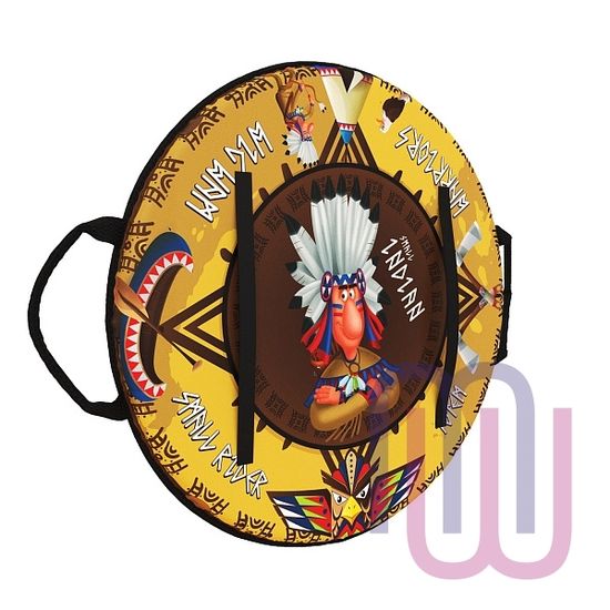 Ледянка-щит с ремнями, мягкая Small Rider Slider 55 см, индеец