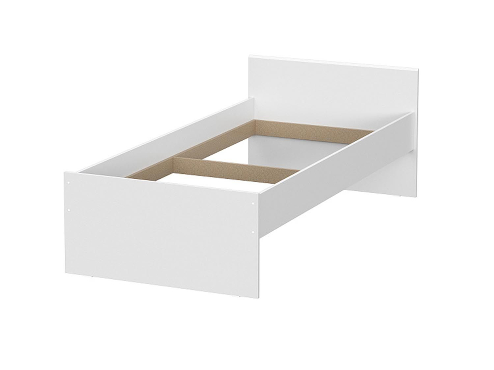 Токио кровать одинарная 0,9 с основанием / Белый текстурный