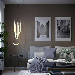 IKEA VARMBLIXT  (ИКЕА ВАРМБЛИКСТ)  -  Светодиодный подвесной светильник, белое матовое стекло, 46 см