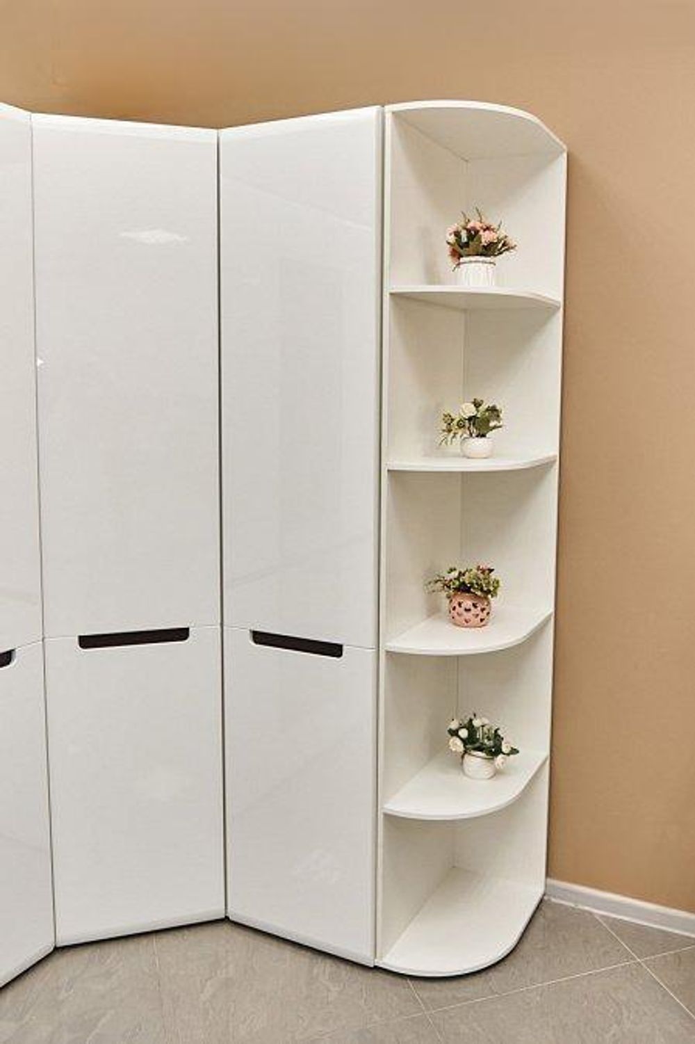 Стеллаж Стокгольм белый/белый глянец 380