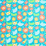 Упаковочная бумага (0,5*0,7 м) Веселые животные, 1 шт.