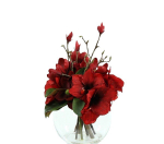 Букет красный в стекле