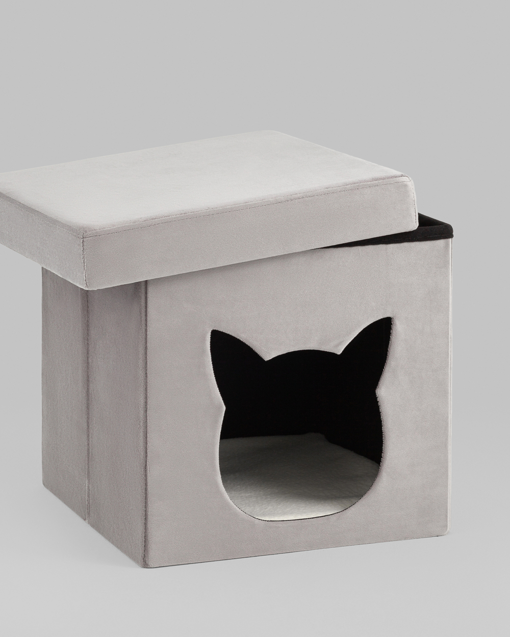 Пуф складной с ящиком Store Pet серый