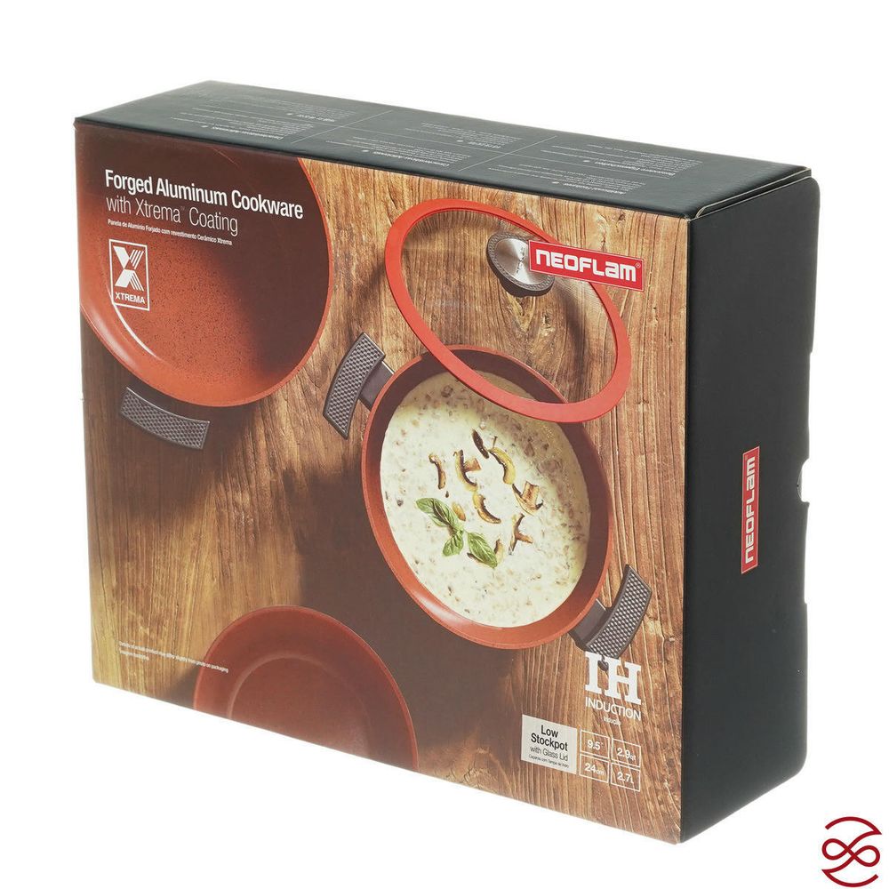 Жаровня со стеклянной крышкой Neoflam De Chef 2,7 л, 24 см (индукция)