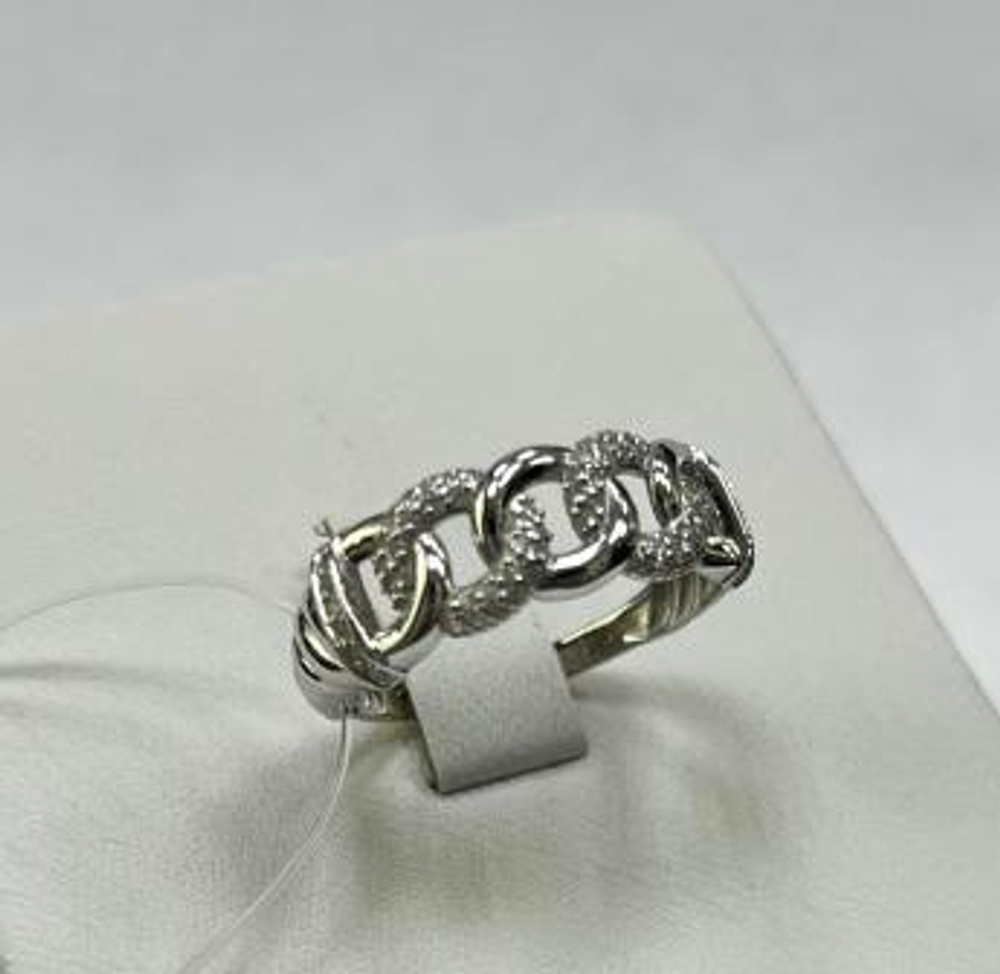 Кольцо из серебра с фианитами