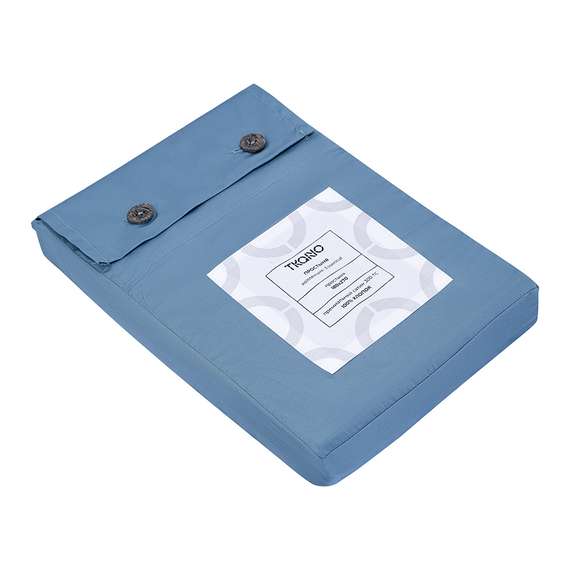 Простыня из премиального сатина джинсово-синего цвета из коллекции essential, 180х270 см