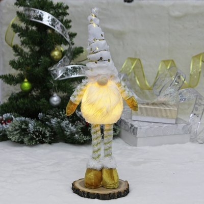 Сувенир новогодний "Лесовичок - Веселье" 47*9 см, Золото (с подсветкой) (Серпантин)