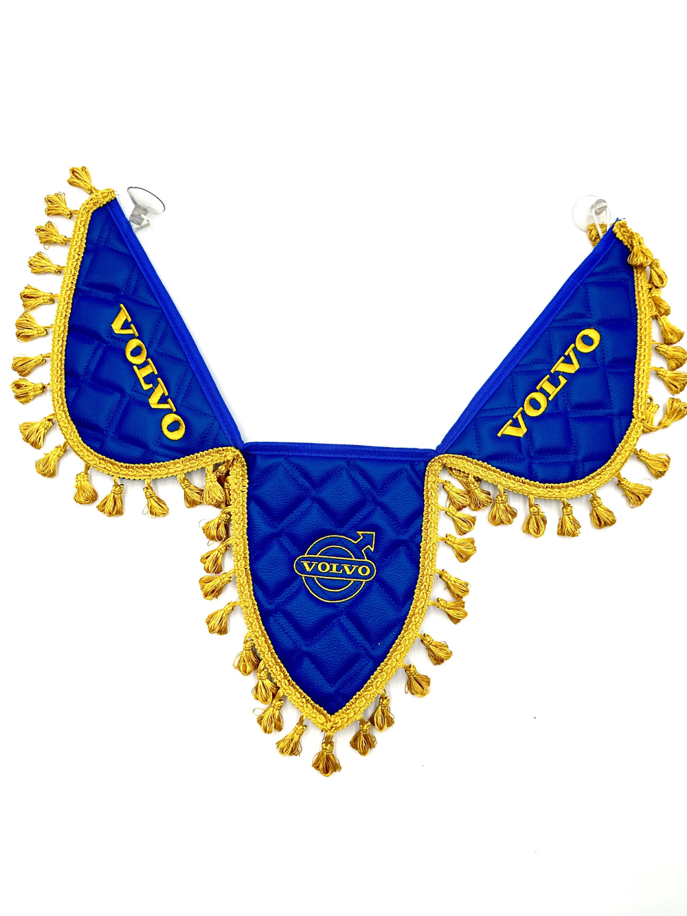 Вымпел тройной VOLVO (экокожа, синий с желтой вышивкой)