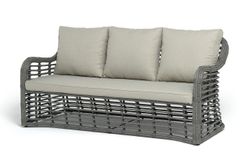 "Ницца" диван из искусственного ротанга трехместный, цвет серый