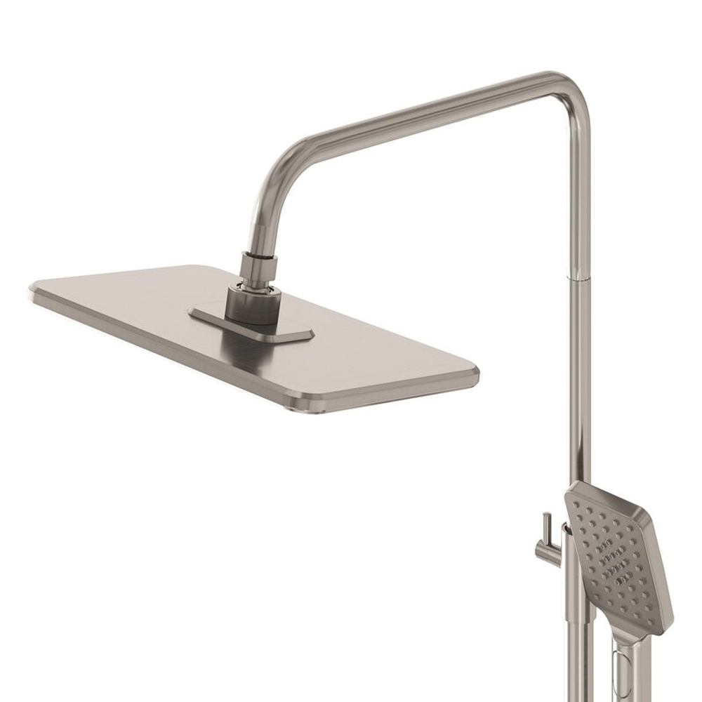 Душевая стойка Grossman Style 500.K35.05.120 с верхним душем,ручной лейкой и смесителем, брашированный никель,1 место