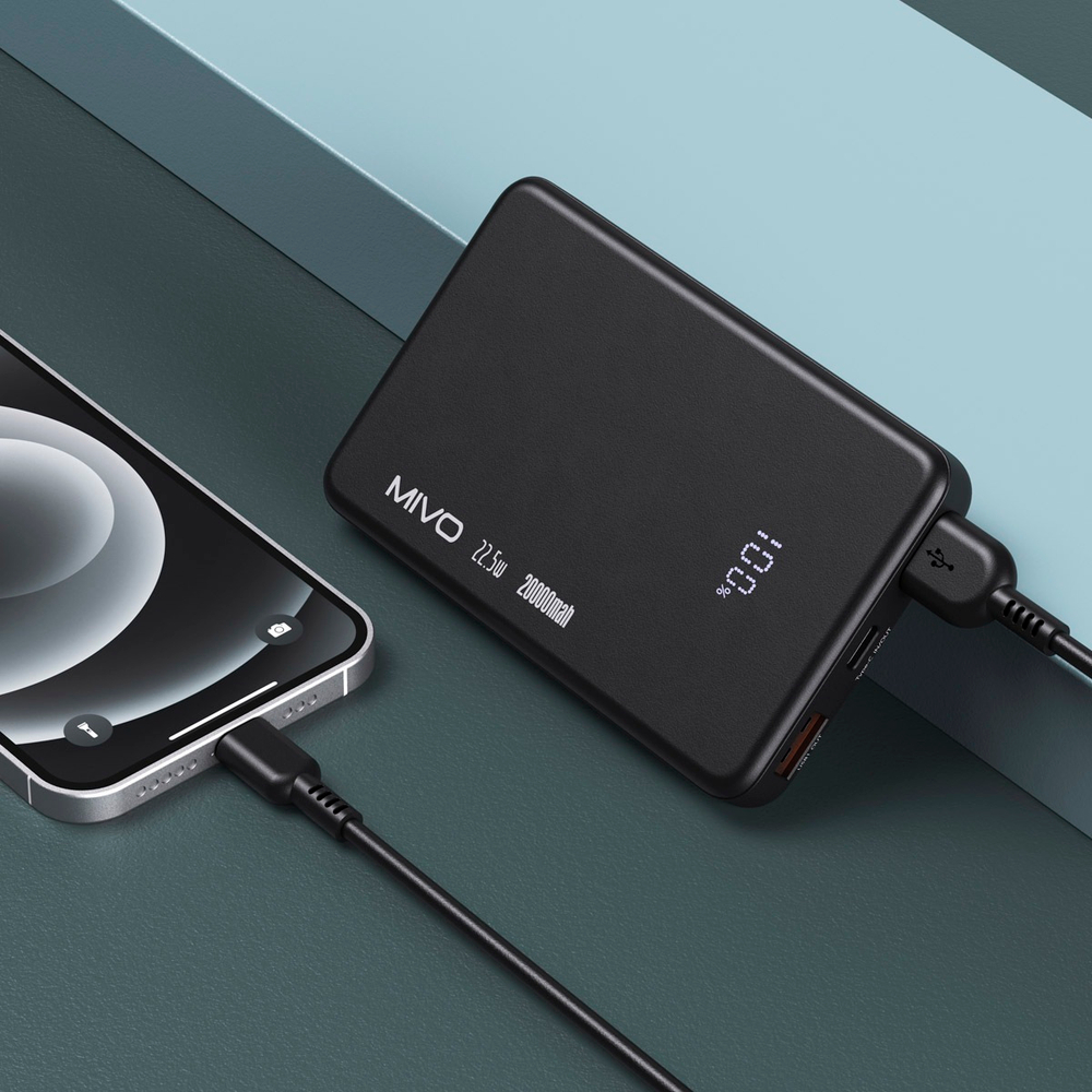 Повербанк (PowerBank) 20000mAh 2USB+TypeC портативный Mivo MB-211Q