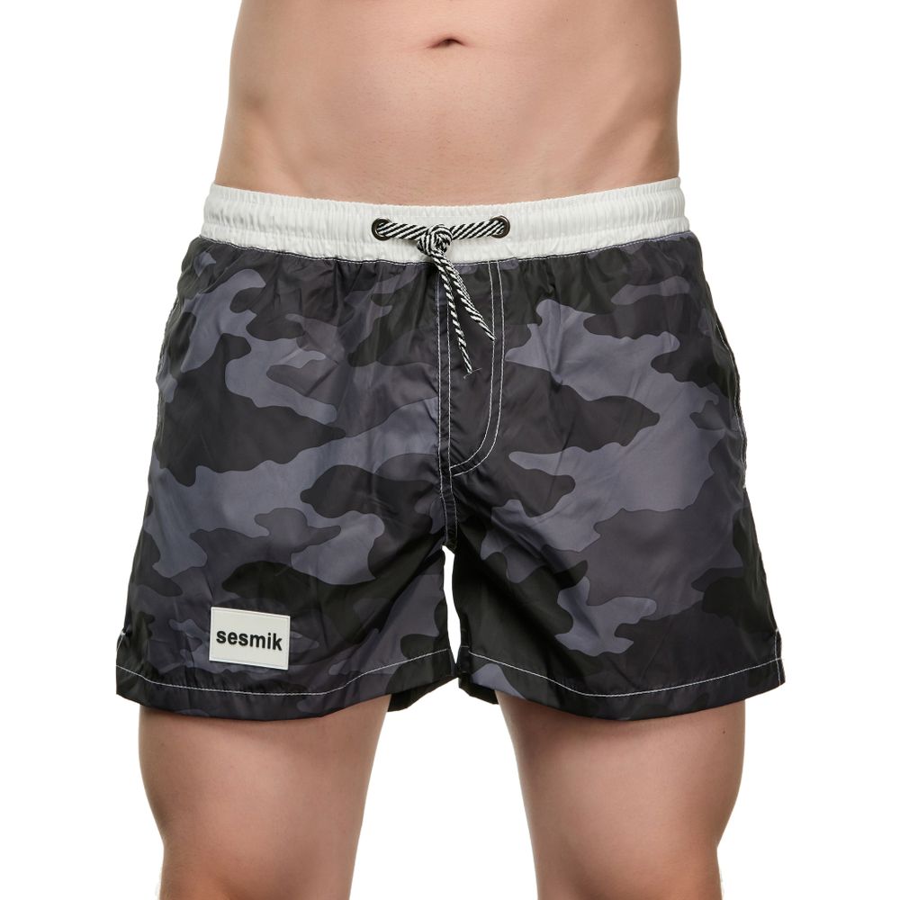Мужские шорты с камуфляжным принтом Sesmik STORM MILITARY BLACK