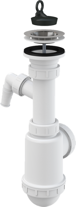 Сифон для A441P -DN50/40 мойки с нержавеющей решеткой и штуцером