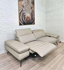 Диван-реклайнер с электроприводом Trenz 2, бежевая кожа